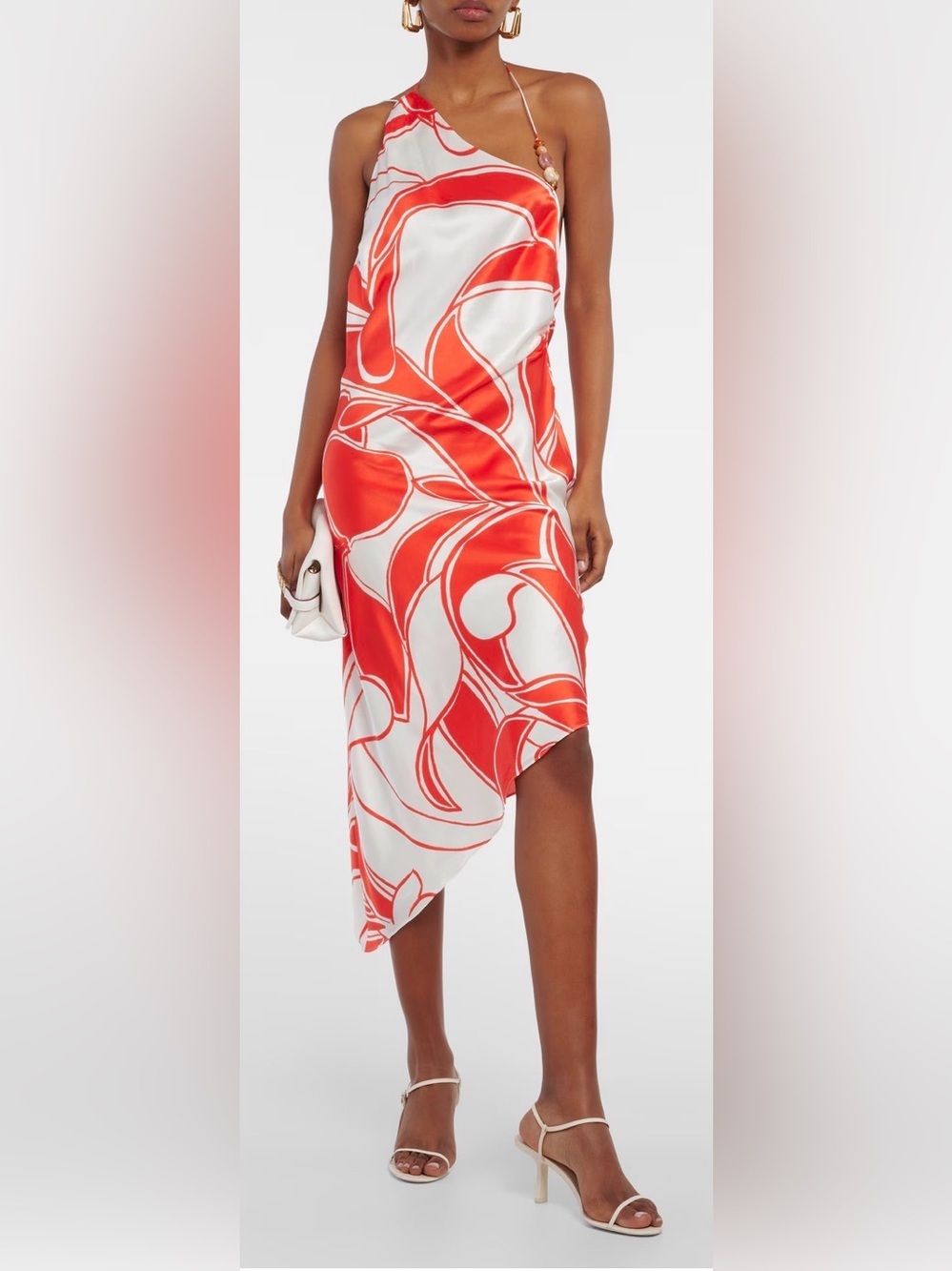 New SIR. Ramona printed silk midi high low dress sz 4 US 10